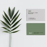 Front View of 2 Minimalistic Business Cards Mockup