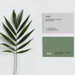 Front View of 2 Minimalistic Business Cards Mockup