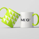 Front View of 2 Mugs Mockup
