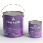 Front View of 2 Paint Tin Buckets Mockup