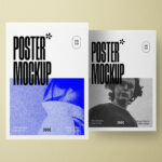 Front View of 2 Vertical Posters Mockup