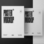 Front View of 2 Vertical Posters Mockup