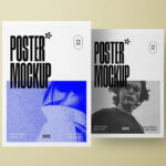 Front View of 2 Vertical Posters Mockup