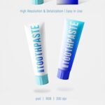 Front View of 2 Toothpaste Tube and Packaging Box Mockups