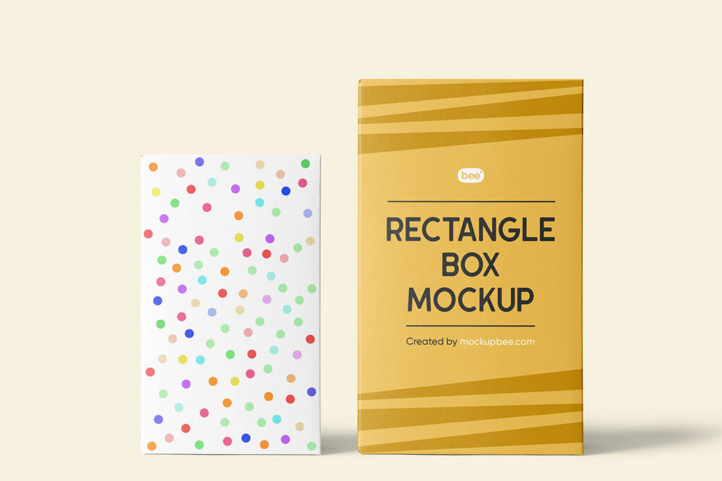 Front View of 2 Vertical Boxes Mockup