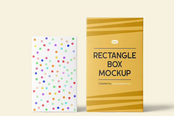 Front View of 2 Vertical Boxes Mockup