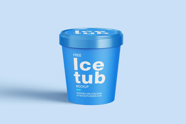 Front View of 3 Ice Cream Tub Mockups