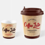 Front View of 3 Paper Coffee Cup Mockups