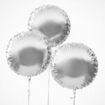 Front View of 3 Round Foil Balloons Mockup