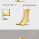 Front View of 3 Socks Mockups