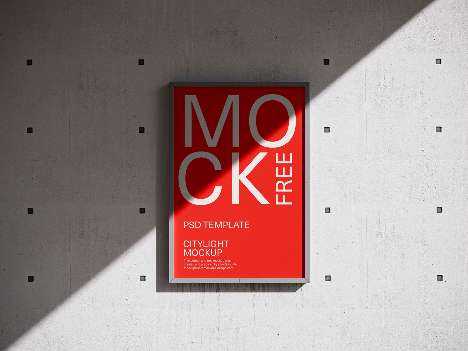 Front View of 3 Square Street City Light Poster Mockups FREE PSD