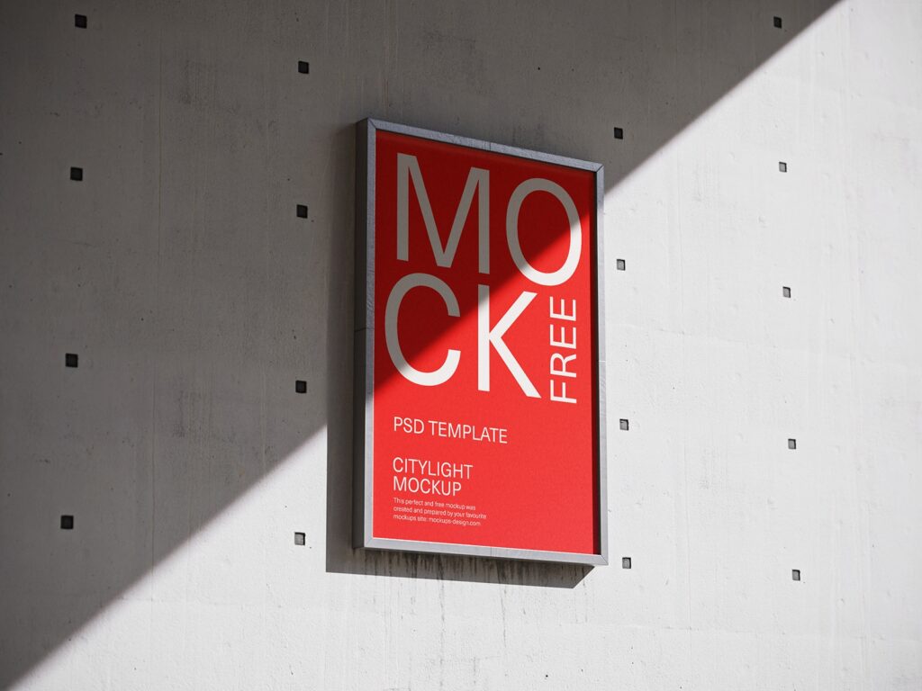 Front View of 3 Square Street City Light Poster Mockups