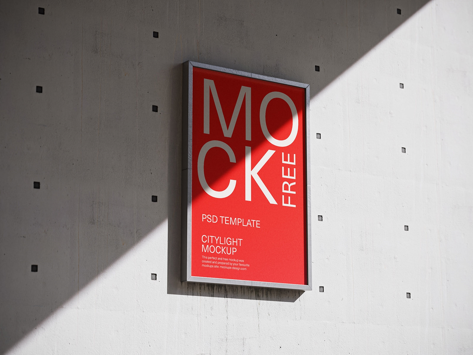 Front View of 3 Square Street City Light Poster Mockups FREE PSD