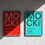 Front View of 3 Square Street City Light Poster Mockups