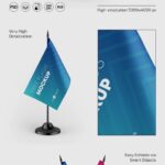 Front View of 3 Table Flag Mockups