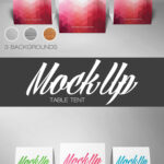 Front View of 3 Table Tents Mockup