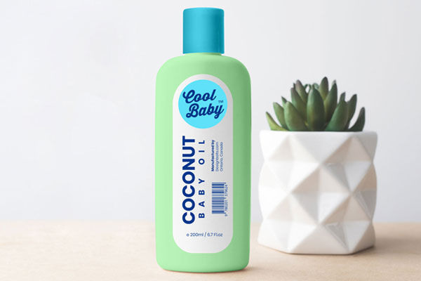 Front View of a Baby Cream/Oil Plastic Bottle Mockup