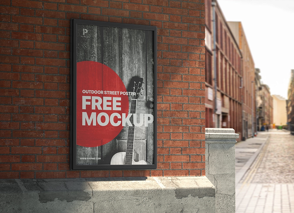 Front View of a Big Urban Framed Poster Mockup