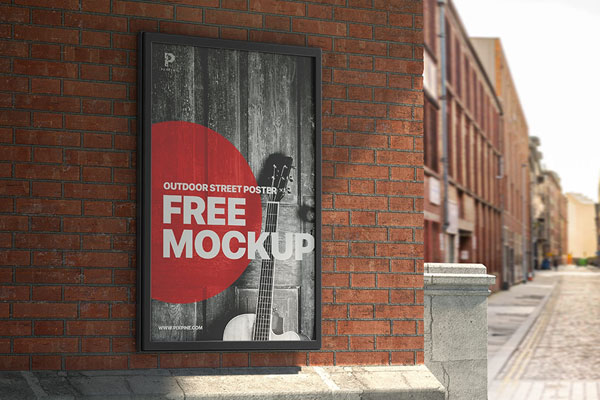 Front View of a Big Urban Framed Poster Mockup