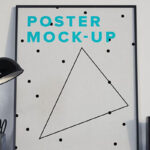 Front View of a Black Framed Poster Mockup