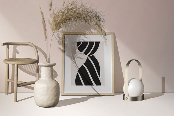 Front View of a Boho Interior Frame Mockup