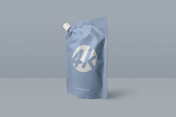 Front View of a Bottom Gusseted Doypack Bag Mockup