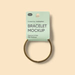 Front View of a Bracelet Packaging Tag Mockup
