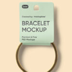Front View of a Bracelet Packaging Tag Mockup