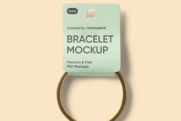 Front View of a Bracelet Packaging Tag Mockup