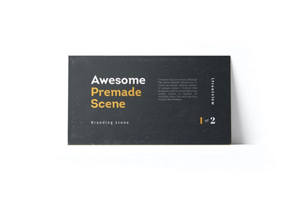 Front View of a Business Card Mockup