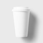 Front View of a Capped Paper Coffee Cup Mockup