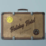 Front View of a Classic Brown Suitcase Mockup