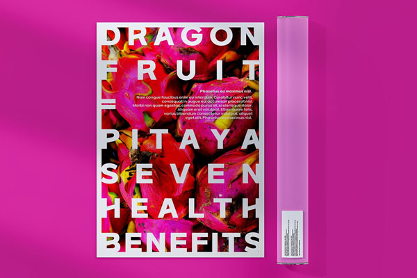 Front View of a Classic Poster and a Pipe Mockup