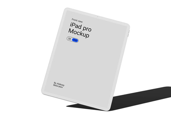Front View of a Clay iPad Pro Mockup