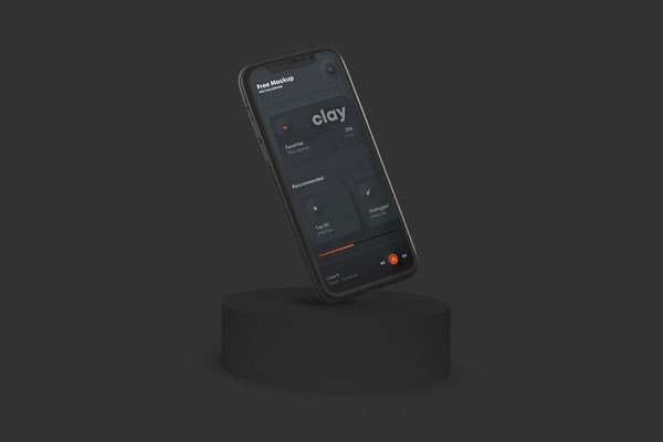 Front View of a Clay Phone Screen Mockup
