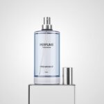 Front View of a Clear Perfume Bottle Mockup