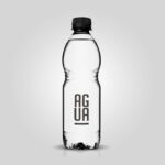Front View of a Clear Plastic Bottle Mockup