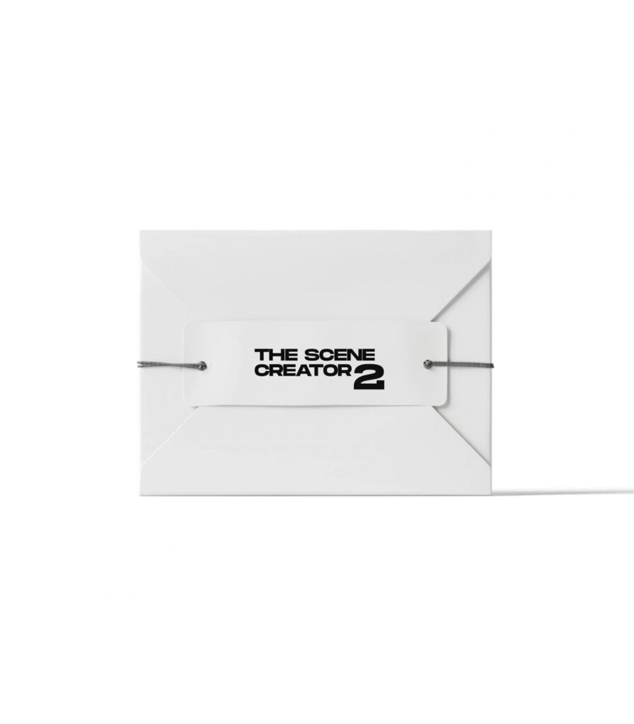 Front View of a Closed Envelope with a Tag on Rope Mockup