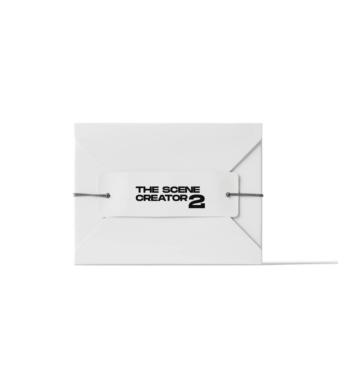 Front View of a Closed Envelope with a Tag on Rope Mockup FREE PSD