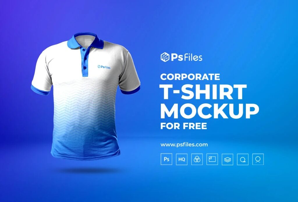 Front View of a Collared T-Shirt Mockup