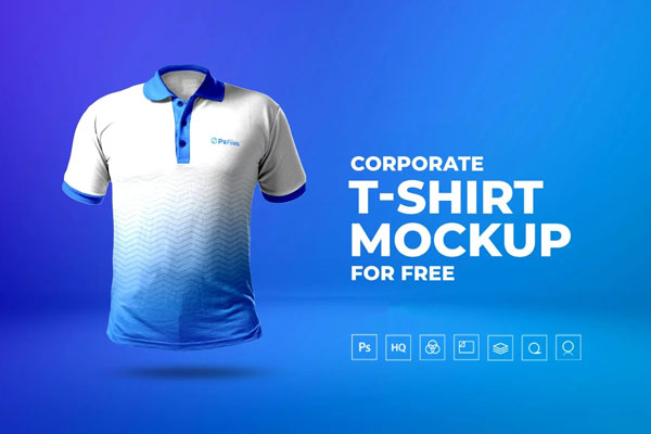 Front View of a Collared T-Shirt Mockup