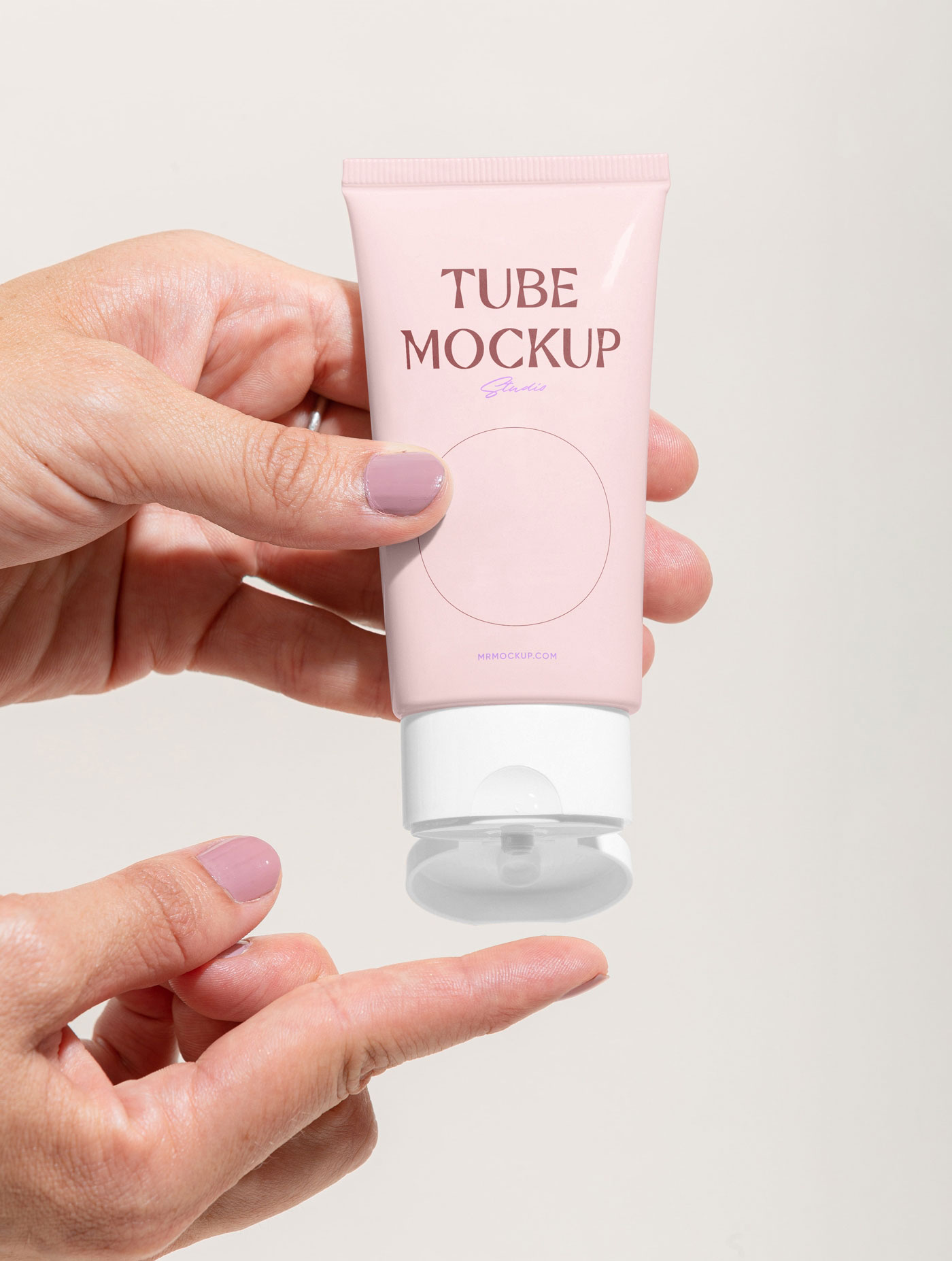 Front View of a Cosmetic Cream Tube Mockup FREE PSD