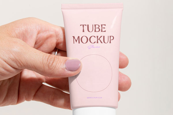Front View of a Cosmetic Cream Tube Mockup