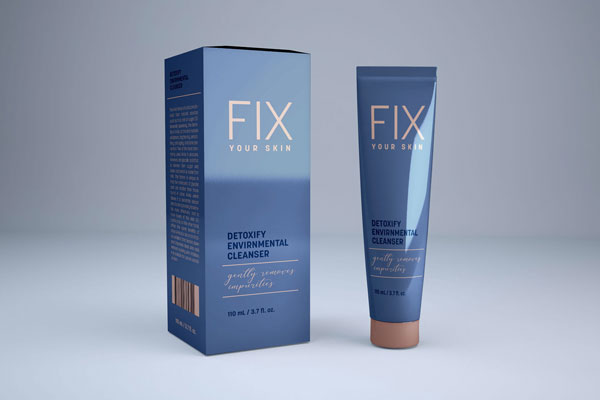 Front View of a Cosmetic Tube and Its Packaging Box Mockup