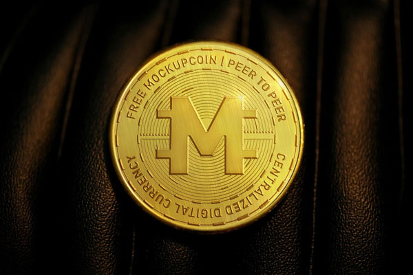 Front View of a Cryptocurrency Coin Mockup