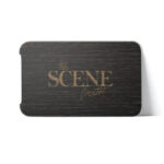 Front View of a Curved Edge Card Holder Mockup