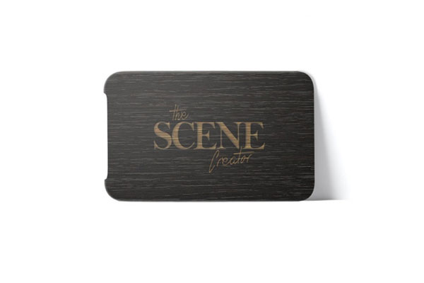 Front View of a Curved Edge Card Holder Mockup