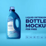 Front View of a Detergent Liquid Bottle Mockup