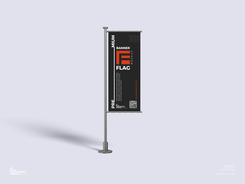 Front View of a Flag Banner Mockup