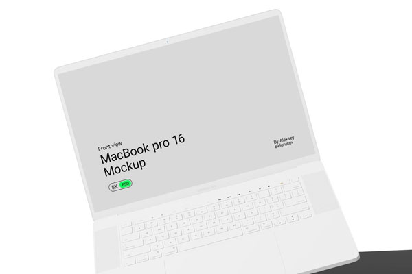 Front View of a Floating Clay MacBook Pro 16 Mockup